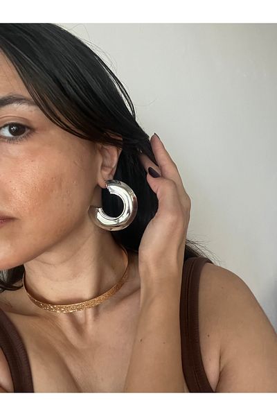 Hoop jewelery نموذج العلامة التجارية أقراط كبيرة الشكل