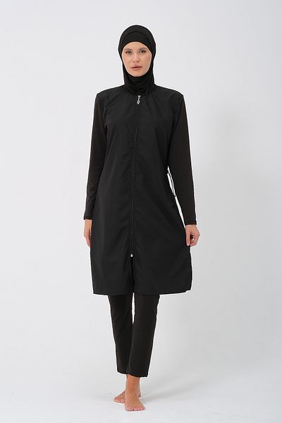 vawensea Parachute Fabric Lycra Sleeves and Leggings - Black Hijab Swimsuit