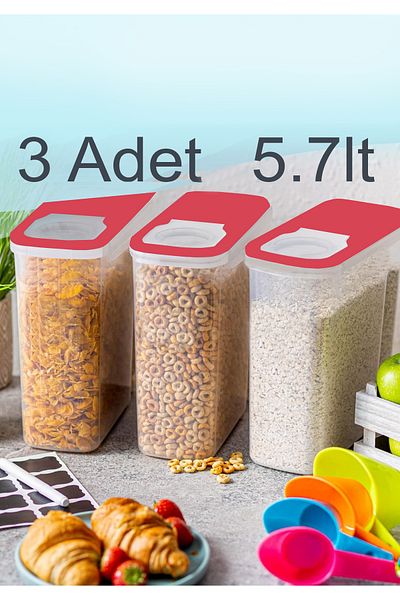 HOMİNG Homing Sandy Organizer Set 3-Piece Multi-Purpose Red Lid 5.7Lt 241636