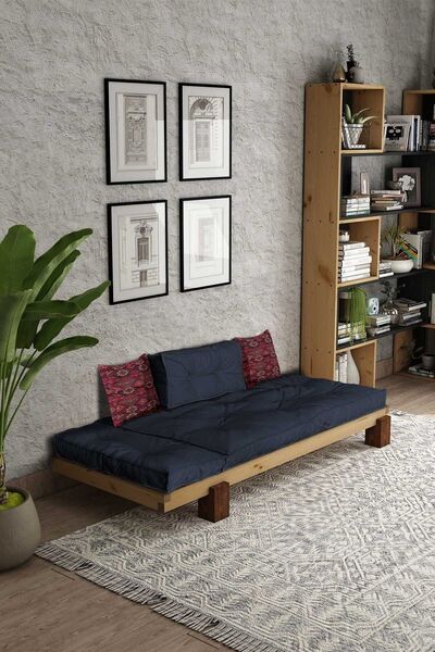 Woodesk Arin Masif Natural-lacivert Renk Sedir Cpt8374-200