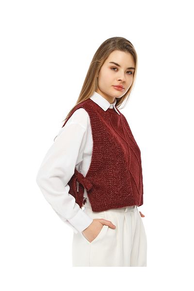 MA ananas Side Tie Hair Braid Sweater