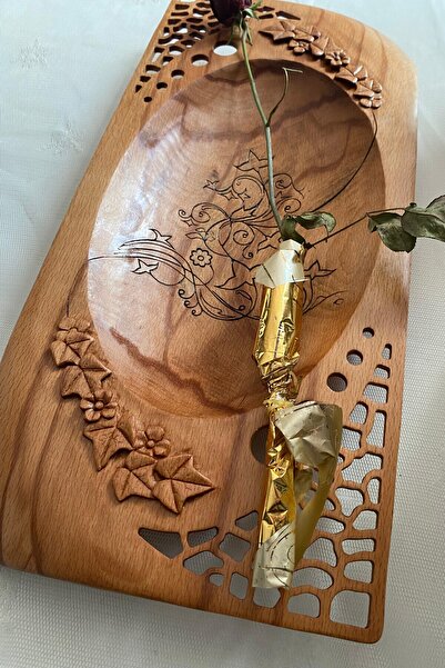 akkuswood Ahşap Dekoratif Tabak, Oval Tabak, Bowl, Benzersiz, Hediyelik