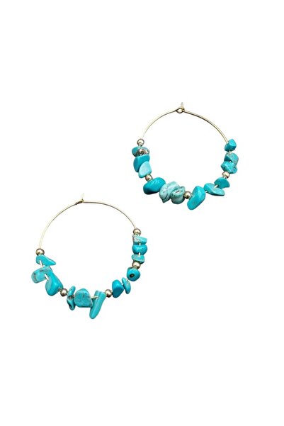 PHUTİ COLLECTION أقراط حجر الفيروز الطبيعي