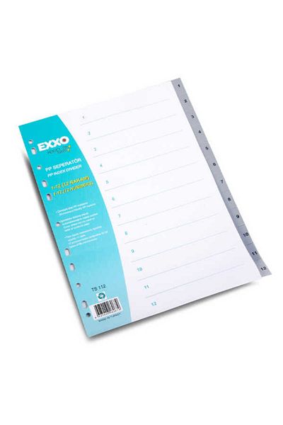 Exxo Pp Separator 1-12 Number Gray