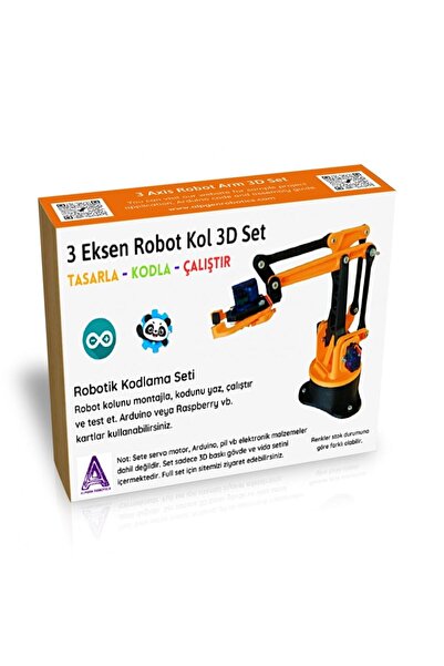 Arduino Projeleri Dıy Arduino 3 Eksen Robot Kol 3d Parça Seti (ELEKTRONİKSİZ)