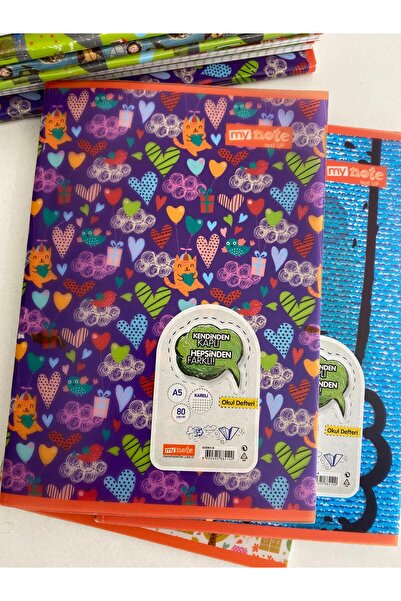 Mynote Kendinden Kaplı Baskılı 80 Yaprak Kareli Defter 3 Adet