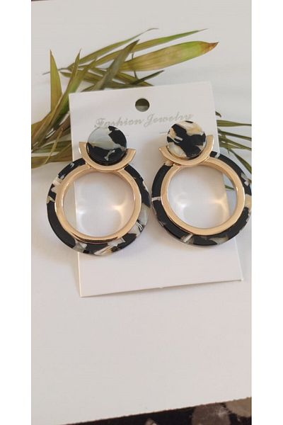 Feride Vintage Steel Earrings - Hoop, Porcelain, Vip Serie, Antiallergic Anti Tarnish Color Anti Throw Earrings