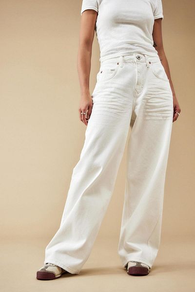 september island Baggy Boyfriend Oversize Shalwar Jeans - White