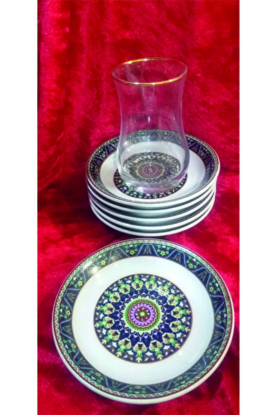 nyshediyelik Sfahan hub leydi rüyam 6'lı çay tabağı cerez tabağı