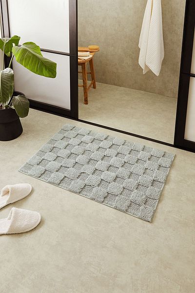 Ocean Home Textile Χαλάκι μπάνιου που πλένεται βαμβακερό γκρι χρώμα 60x90
