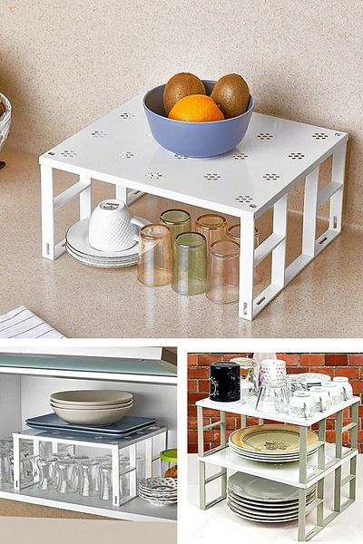 Vienev Metal Cabinet Shelf Organizer Large Size
