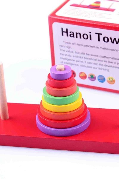 Learning Toys Colorful Wooden Hanoi Towers