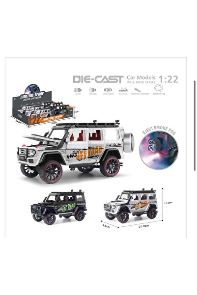 BYCEGU 86802 SESLİ VE IŞIKLI BUHAR CIKARTAN ÇEK BIRAK KAPILARI BAGAJI ACILAN MODEL JEEP ARABA 1 ADET