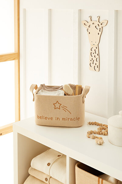 Ocean Home Textile غرفة الأطفال الجوت الكتان النسيج لعبة المنظم سلة التخزين 24x17x14