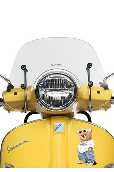 MegaSticker Autocolant frumos cu model ursuleț cool - mașină, motocicletă, cască, laptop, sticlă 13x8 cm