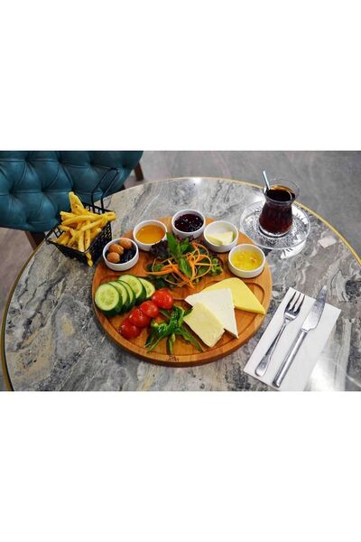 Genel Markalar Ahşap Kişiye Özel Gürgen Ağacı Servis & Sunum Tabağı – 5'li Me...