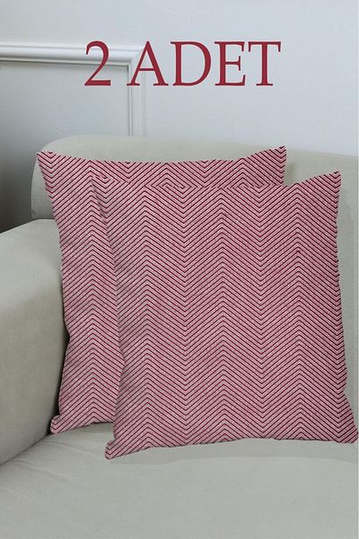 Miracolo Home 43x43 Husă de pernă decorativă din bumbac roșu Claret - 2 buc