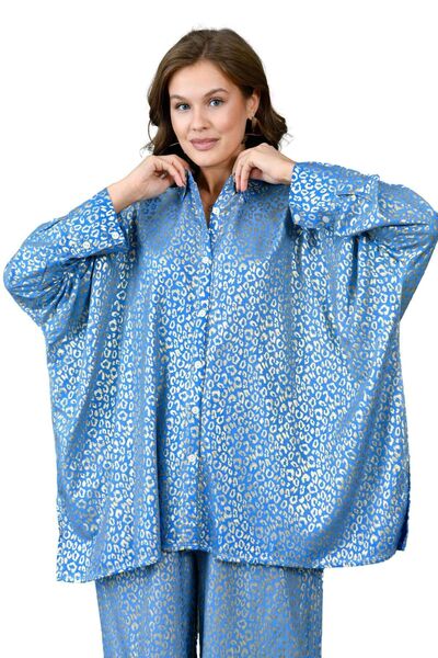 WOMAN VISION Жіночий комплект з віскози - з кораловим візерунком, сорочка та ...