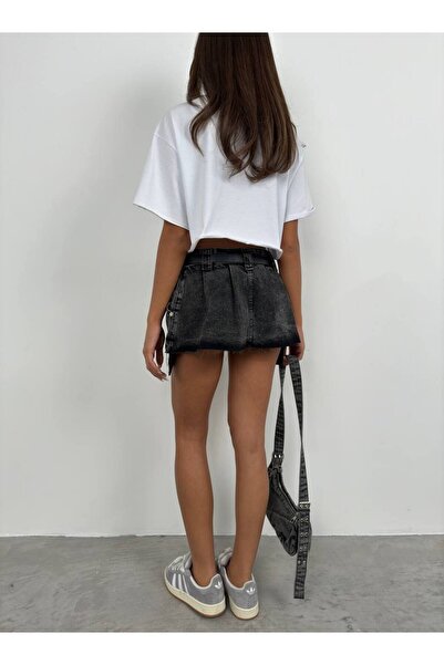 LB Laluna Butik Fusta mini plisată de damă din denim