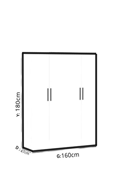 AEKA AE-SET 102 - 1059B-1045 GARDIROP VE ŞİFONYER 4 KAPAKLI VE 4 ÇEKMECELİ BEYAZ TAKIM