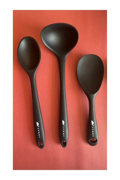 IVORY İvory Silikon Kepçe Kaşık Spatula Seti