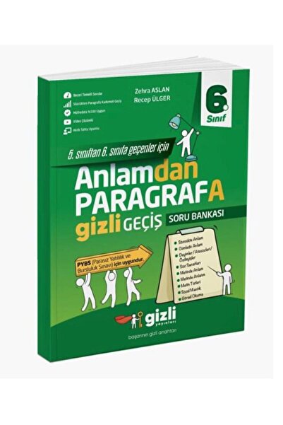 Gizli Yayınları 6. Sınıf Anlamdan Paragrafa Gizli Geçiş Paragraf Soru Bankası...