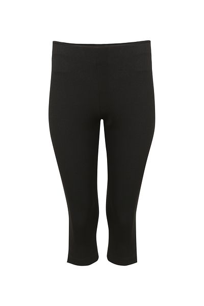 La Sarta Pantaloni Capri negri - Madrid Stretch, fermoar lateral