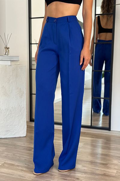 Moderk Navy Blue Extra High Waist Palazzo Pants