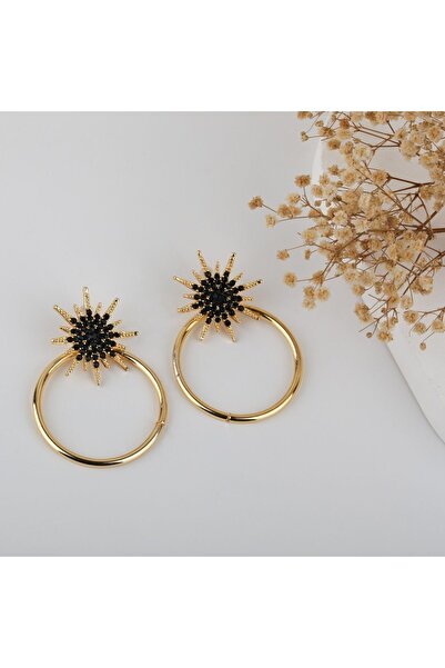 MRK Kadın Taşlı Halka Küpe