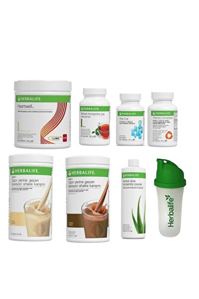Herbalife Özel set- 2 Formül Bir Shake-Aloevera İçecek-50gr Çay-Extracal Tablet- Thermo Tablet- Heartwell