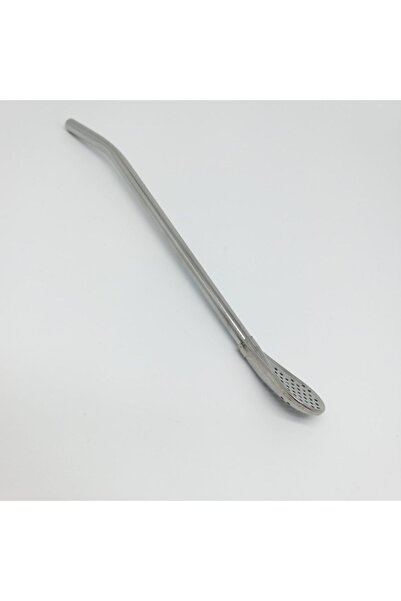 Genel Markalar Süzgeç Uçlu Metal Pipet 19 cm Metal Pipet Kokteyl Pipeti Kokteyl Karıştırıcı Bar Koktely Kaşığı