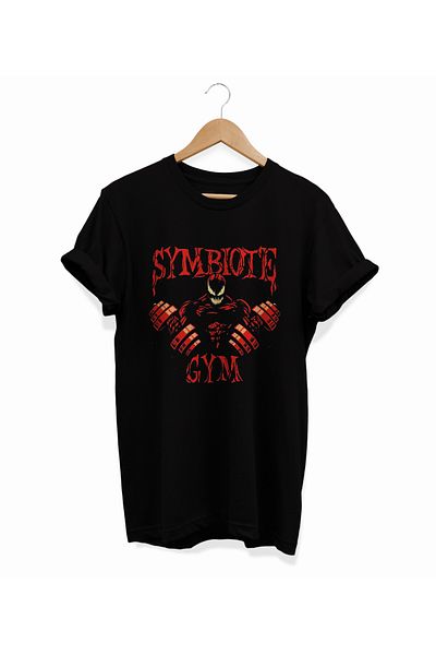 remonz Βαμβακερό μπλουζάκι Venom Symbite με στάμπα Oversize - Crew Neck, Plus Size