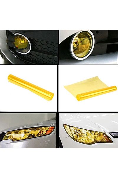 MeyZone Headlight Stop Film Headlight Foil Yellow Headlight Scratch Anti-Scratch Foil 100cm X 30cm