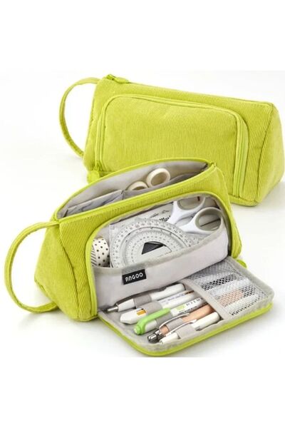 Kawaii Angoo Çok Fonksiyonlu Geniş Kapasiteli Keten Kalemlik