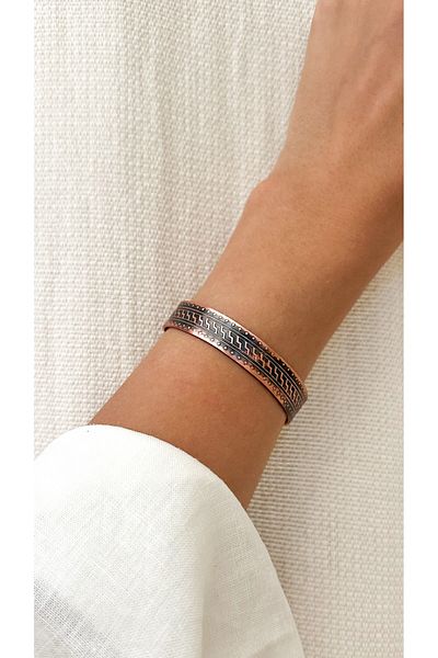 Miray hediyelik Antique Patterned Copper Bracelet