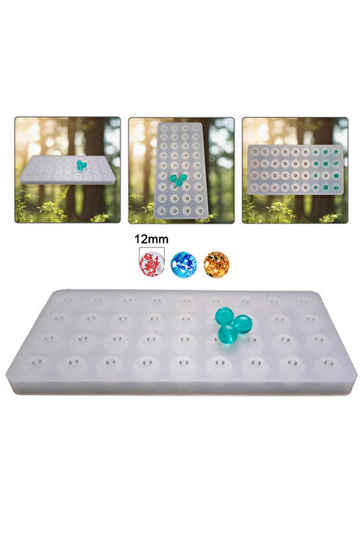 Getshopmini Epoksi 36 lı Boncuk Kalıbı Tesbih Kalıbı Silikon 12mm