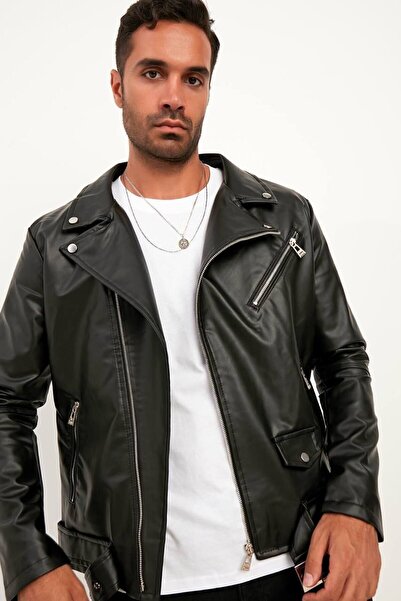 İLKCET MODA Ανδρικό Κομψό Skinny τζάκετ με ζώνη