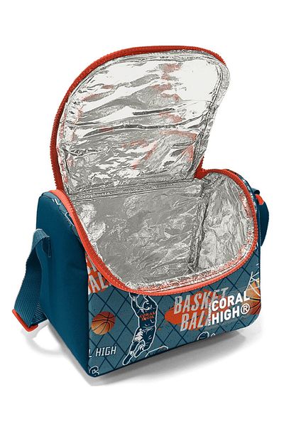 Yaygan Coral High Kids - Nefti Orange Basketball Patterned 3-Piece School Bag Set 0123651