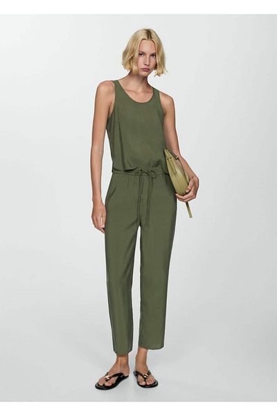 MANGO Woman Pantaloni modal cu croială dreaptă