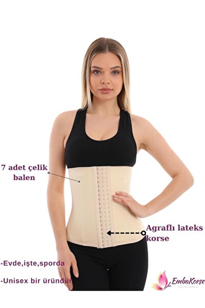 EMBA KORSE Κορσέ λατέξ Ατσάλινο κάτω σύρμα στήριξης μέσης Συσφιγκτικό λάτεξ Κορσέ μητρότητας μετά τον τοκετό