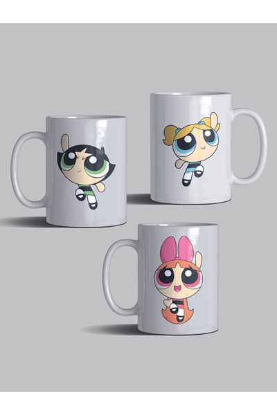 EsGift Triple Power Puff Girls Printed Mug Cup