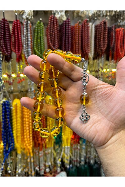 TESBİH ADAM Karıncalı 17'lik Fosilli Toz Kehribar Tesbih Tarihin Dokunuşunu Taşıyın