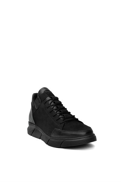 Ayakkabı Fuarı Elit SLDRP8346N - Ανδρικά μαύρα παπούτσια casual από γνήσιο δέρμα