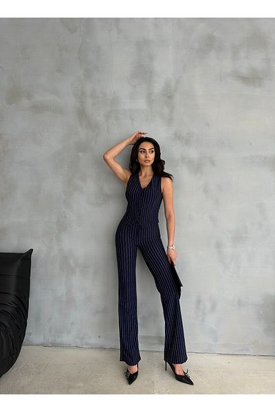 badibadii Vest Striped Trousers Set