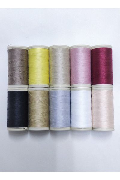 ATMACA TUHAFİYE High Quality Coats-Mez Duet Spool Sewing Thread - 100m Set of 10 2 Colors in Image