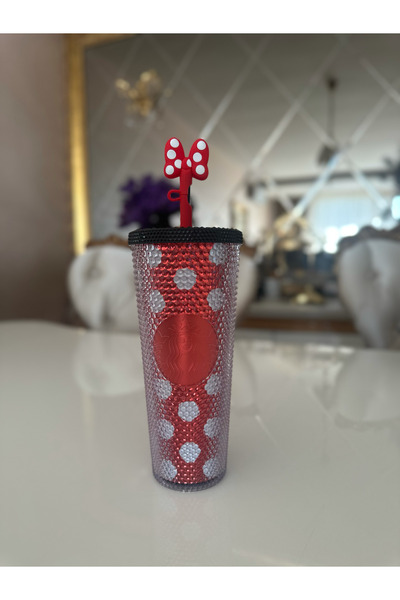 Starbucks Disneyland Özel Minnie Mousse desenli seri pipetli soğuk içecek bardağı