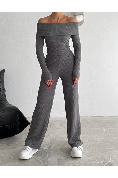badibadii Madonna Collar Women's Blouse and Trousers Set
