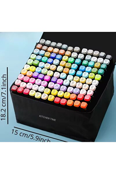 Kitchen Time 120’li Çift Uçlu Touch Marker Art Tasarım Kalem Seti Çanta Taşınabilir