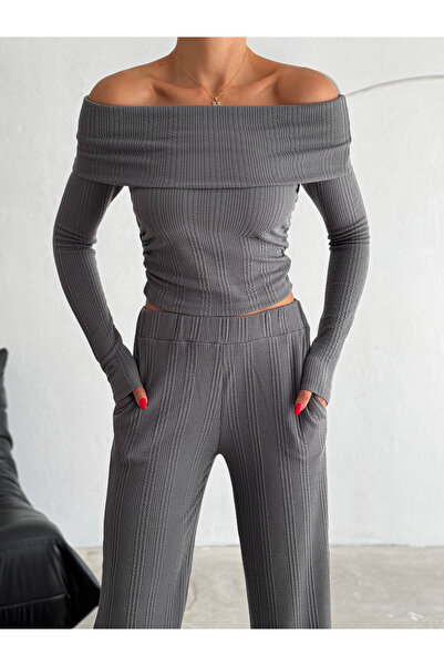 badibadii Madonna Collar Women's Blouse and Trousers Set