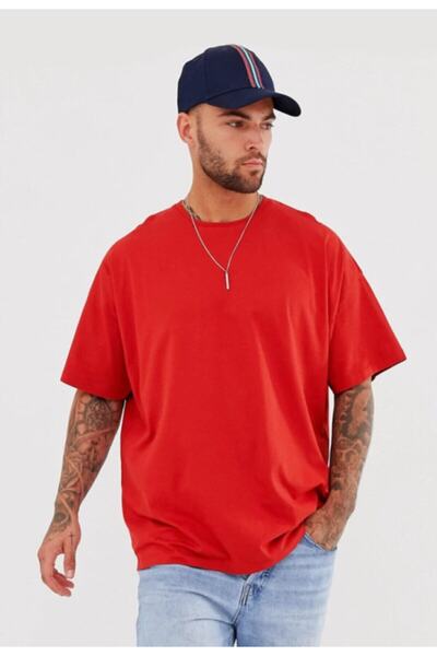 Ghedto Oversize Red Basic Tshirt